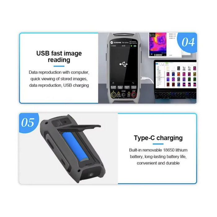 مولتی متر دیجیتال با دوربین حرارتی SUNSHINE TB-10 PRO - تصویر 12