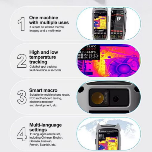 مولتی متر دیجیتال با دوربین حرارتی SUNSHINE TB-10 PRO - تصویر 4