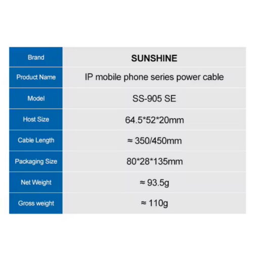 کابل پاور منبع آیفون SUNSHINE SS-905 SE (IP6-16PM) - تصویر 5