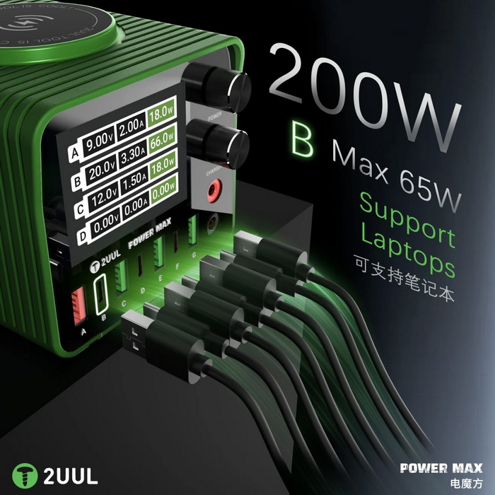 مولتی شارژر و منبع تغذیه 2UUL PC01 POWER MAX 200W - تصویر 6